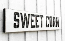 Sweet Corn Sign - Carved in a Solid Wood Board Garden Farmhouse Farm Stand 