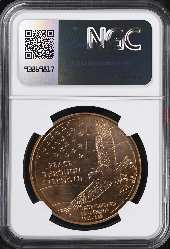 Coin and Chronicles Set 2016 Bronze Medal Ronald and Nancy Reagan NGC MS 69 RD - Image 2 of 2