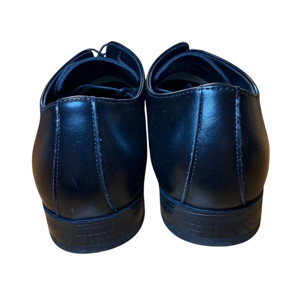 Zapatos de vestir Oxford Perry Ellis Portfolio de cuero negro talla 9,5 nuevos en caja Foto 4 de 4