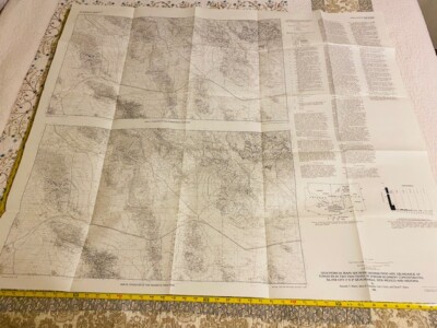 Vintage Survey Map - Quadrangle, New Mexico & Arizona Tungsten Concentrations