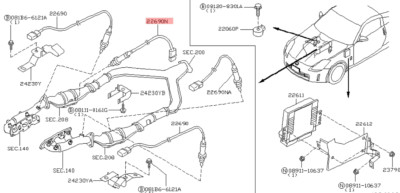 Nissan Genuine Infiniti HEATED OXYGEN SENSOR 226A0-ET000