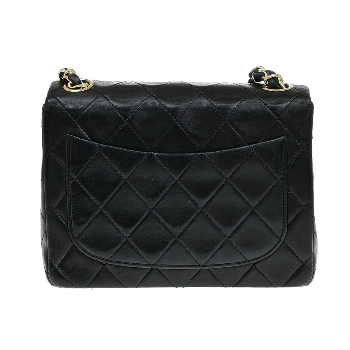 CHANEL CC Mini Matelasse Chain Shoulder Bag Leather Black GHW