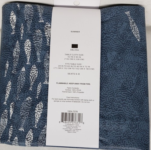 Peva Vinyl Tischdecke, 52" x 90" länglich (6-8 Personen) VIELE SCHWIMMENDE FISCHE, P&T - Bild 10 von 11