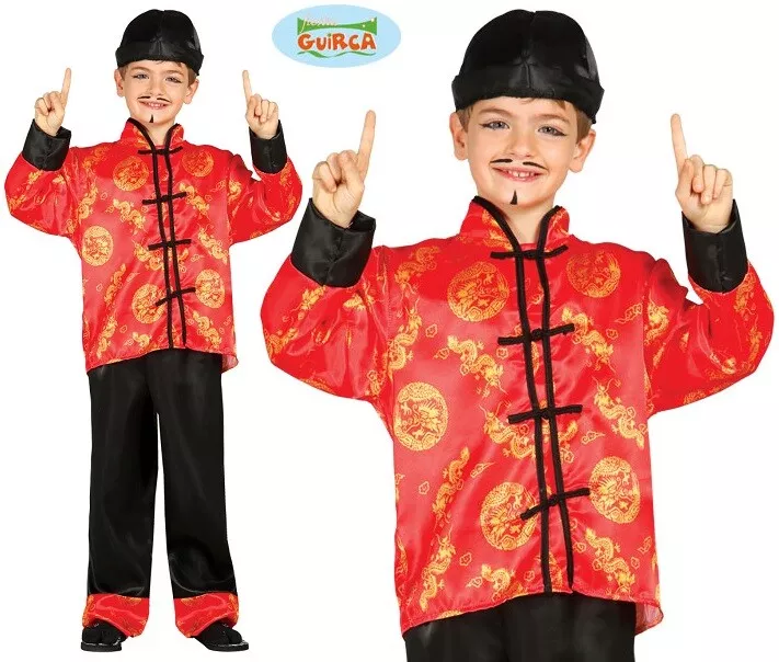 Childs Chinese Fancy Dress Costume Kids Childrens Oriental China Outfit New  fg