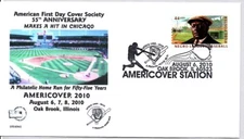 AFDCS AMERICOVER STAMP SHOW 8/6/10, NEGROE LEAGUES BASEBALL, RUBE FOSTER