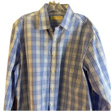 Michael Kors Mens Slim Fit Travel Stretch Plaid Dress Shirt Size 34/35 16 1/2