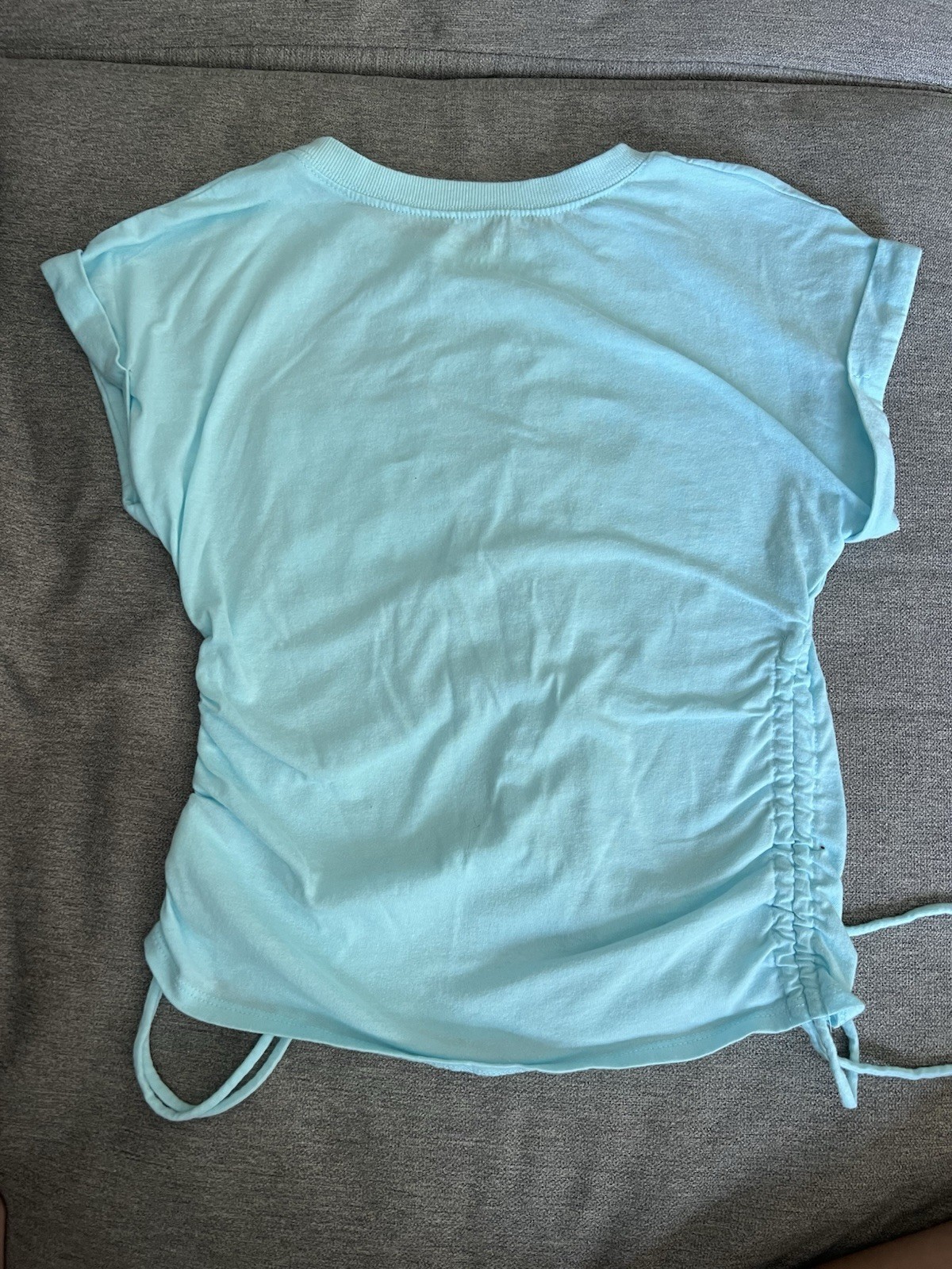 Juniors Blue Basic Top with Pocket - image 4