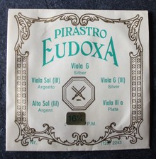 Pirastro Eudoxa String, Viola G, Silver, 16 1/4, Viola, Mint, Original Packaging