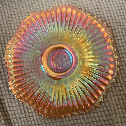 Vintage Federal Glass Iridescent Plate 9”