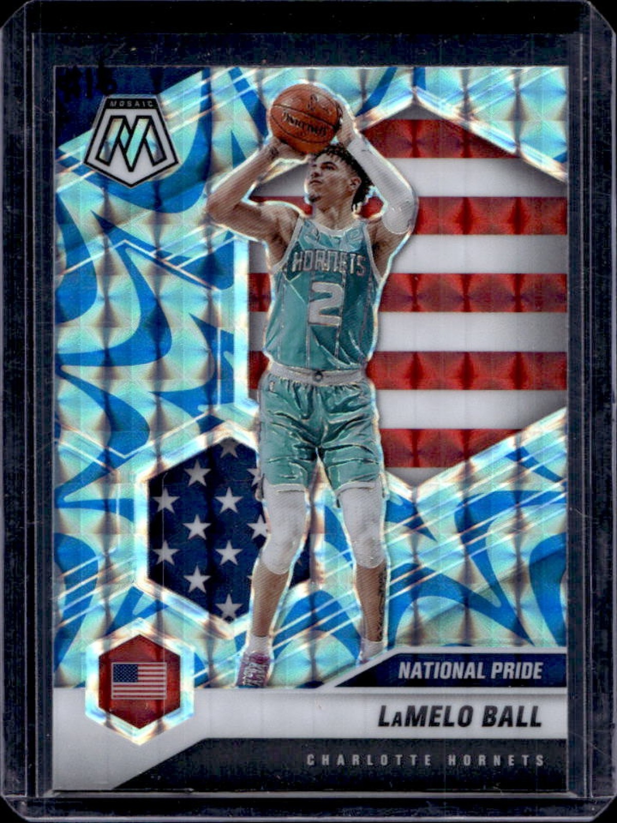 2020-21 Mosaic LaMelo Ball Reactive Blue RC National Pride #257 Hornets