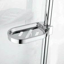 25mm Silver Soap Dish for Shower Riser Rail Adjustable Slide Soap Holder Tray