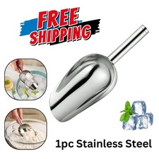 Stainless Steel Ice Cube Flour Scoop Kitchen Bar Tools Buffet Nut Grain Shovel..