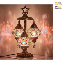 Cultural Chic: Turkish Mosaic 3-Piece Table Lamps for Warm & Inviting Spaces