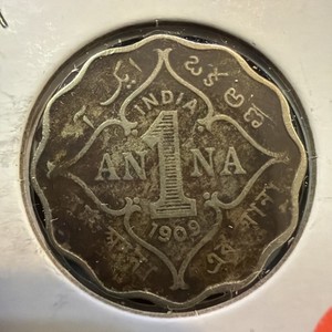 1909 India 1 Anna Coin U215