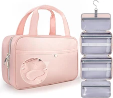 Travel Hanging Toiletry Bag for Women - Waterproof Cosmetic Organizer with Clear