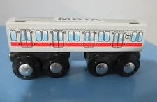Wooden Train Boston MBTA Red Line Subway 4.25 inch Wood Model Train RARE