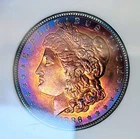 1886-P Morgan silver Dollar MS66  Fantastic Toning