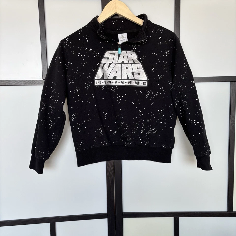 Sudadera Pullover Cremallera 1/4 Borde Star Wars Parques Disney Niños Talla PEQUEÑA Vacaciones Foto 2 de 4