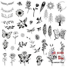 Mini Nature Temporary Tattoos - Realistic Long Lasting Waterproof Tiny