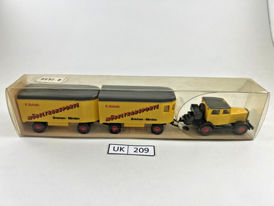 Wiking 29851 Hanomag R 16 Zugmaschine & Doppelanhänger Möbeltransporte H0 1:87 LKW