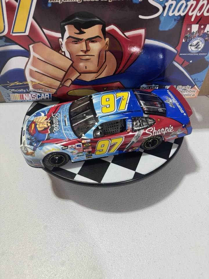 RARO* Kurt Busch #97 Sharpie Liga de la Justicia Superman 2004 1/24 Diecast Foto 2 de 4