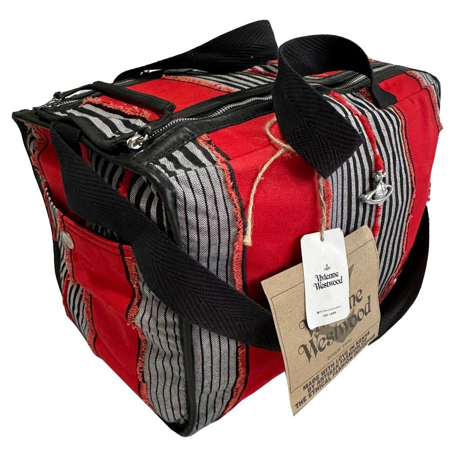 VIVIENNE WESTWOOD BORSA KIKOY CLASSICA A RIGHE IN COTONE NUOVA CON ETICHETTE RARA