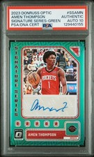 2023-24 Donruss Optic Amen Thompson Signature Series Auto Green PSA AUTO 10 RC