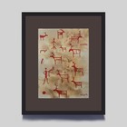 Original Fine Art Watercolor Norwegian Petroglyph Rock Carving Scandinavian 5x7 — photo 1