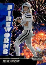 2025 Panini Prizm Black #7 Avery Johnson Fireworks Blue Ice #/125