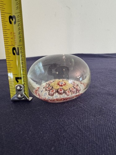 Millefiori Glass Paperweight Floral Design Heavy - Picture 4 of 8
