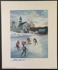 Toronto Maple Leafs Johnny Bower Signed Print From Signature Authentics NHL Vtg
