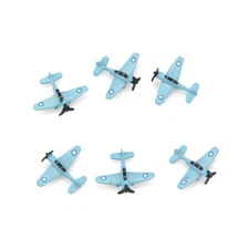 6pcs 1cm 1/1000 US Aircraft Carrier (F4F/SBD/TBD) Plane Model Craft