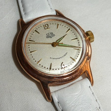 DDR GUB GLASHÜTTE UHR HERREN  ARMBANDUHR GERMANY KAL. 60.1 UM 1955 HANDAUFZUG