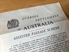 Assisted Passage Scheme to Australia original 1956 letter (Ten Pound Poms)