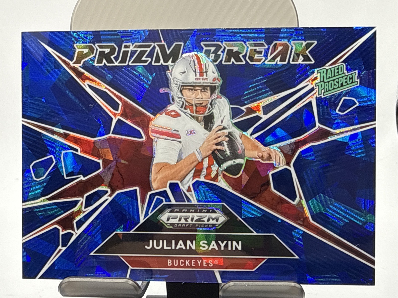 2025 Panini Prizm Draft Blue Cracked Ice #161, JULIAN SAYIN RC /149, Ohio State