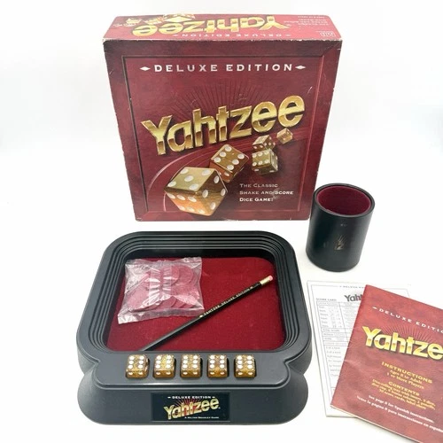 Vintage 1997 Milton Bradley Yahtzee Deluxe Edition Gold Board Game Damaged Box
