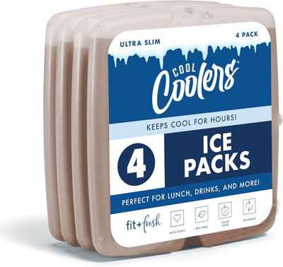 Cool Coolers by  Slim Ice Packs, Quick Freeze Reusable Ice Packs for Lunch Boxes