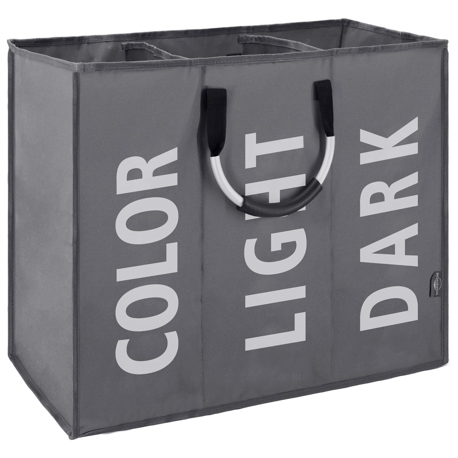 DOKEHOM 120L Large Collapsible Washing Laundry Basket Bag with 3 Sections for Be