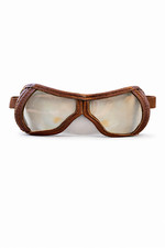 Vintage Aviator Goggles Leather Flying Glasses Steampunk Motorcycle Antique