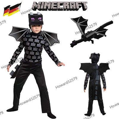 Kinder Faschings Kostüm Karneval Kostüm Minecraft Ender Dragon Cosplay Brandneu 