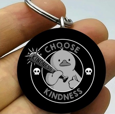 Funny Duck Joke Laugh Bat Laugh Comic Stainless Keychain Art Cute Toy Quore Cute