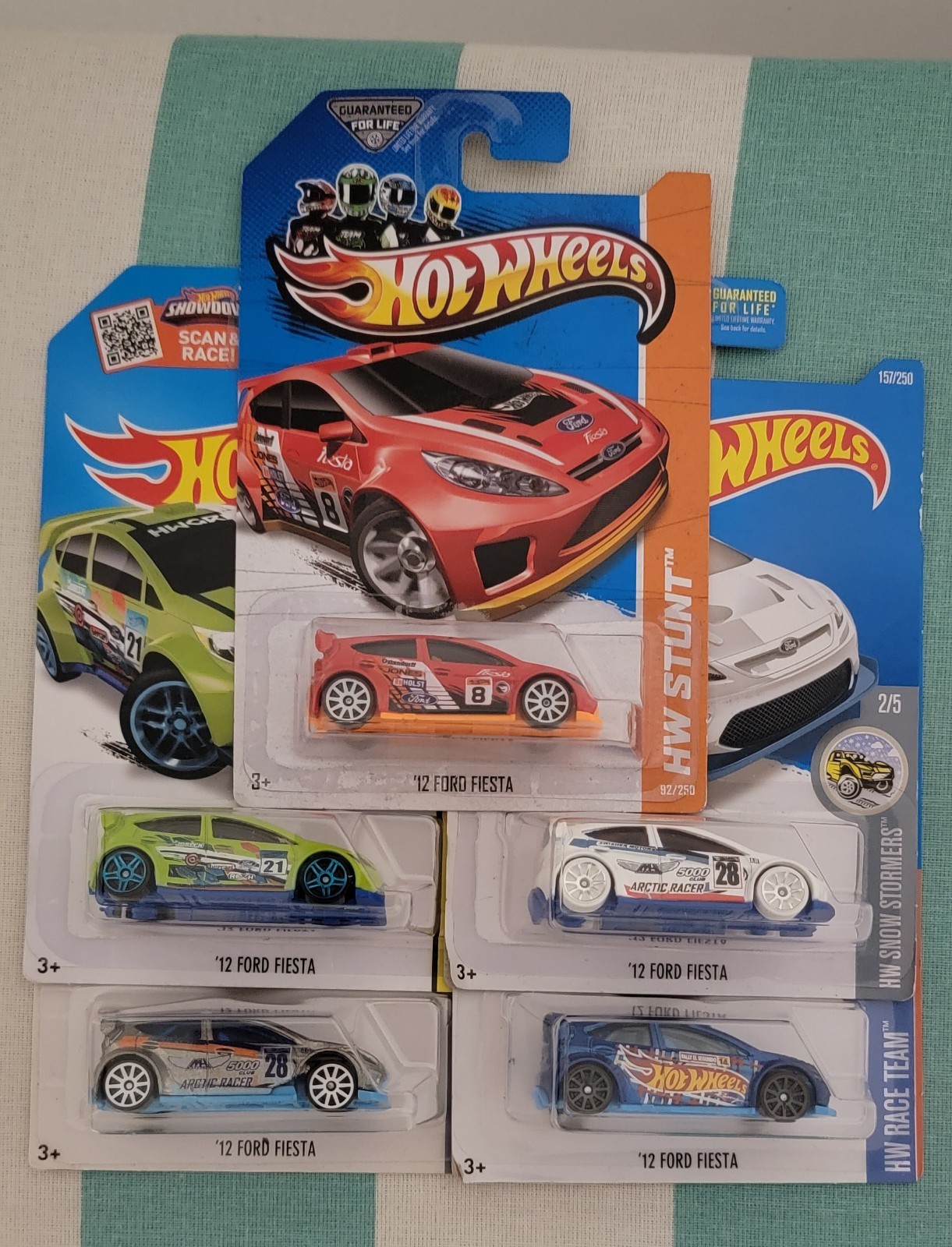 HOT WHEELS  ' 12 FORD FIESTA SET OF FIVE VARIATIONS