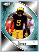 2023 Sage SILVER #138 DJ Turner Michigan Wolverines RC Football High Series Card