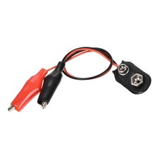 9V Battery Snap Connector to Insulated Dual Alligator Clips 13cm 5 Pcs