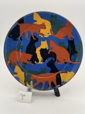 Westcote Bell Cat Art Pottery Silhouette Vaughn L. Smith (1) One Plate *READ*