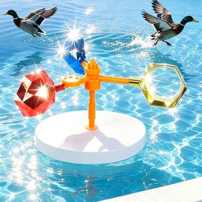 Duck Deterrent for Pool Floating Bird Repellent Wind Spinner Reflective New