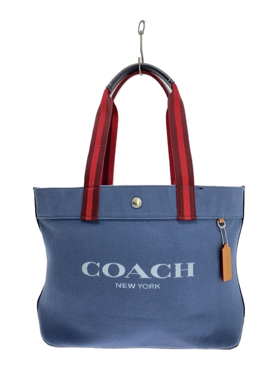 COACH Navy Canvas Tote Bag CJ607 Free Shipping 424726