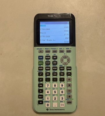 Ti 84 Plus Ce Graphing Calculator Mint Green (with charging cable)