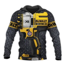 Hot Dewalt Hand Tool 20V Max 3D All Over Printed Clothes 3D Lightweight Hoodie
