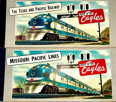 1950s Missouri Pacific Texas & Pacific Route of Eagles Unused Ticket Book Lot